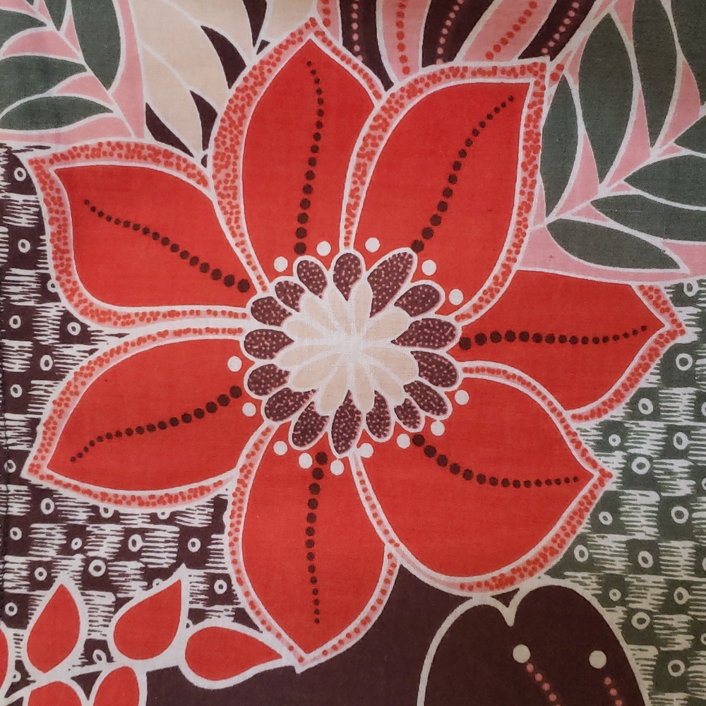 Vintage St. John's Bay Boho Floral Cotton A-Line Skirt Orange Green 12 Petite - Picture 5 of 11